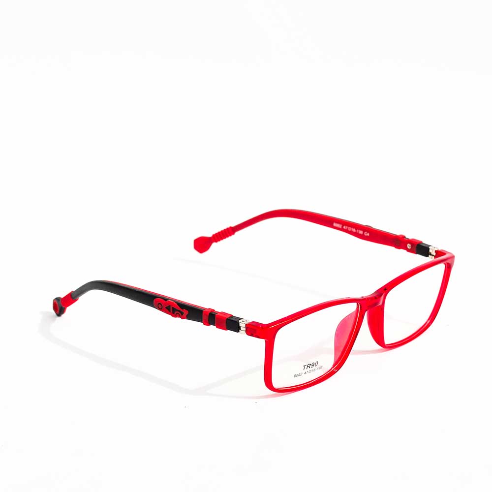 junior-defender-red-candy-6002-side-view on white background, blue cut glasses