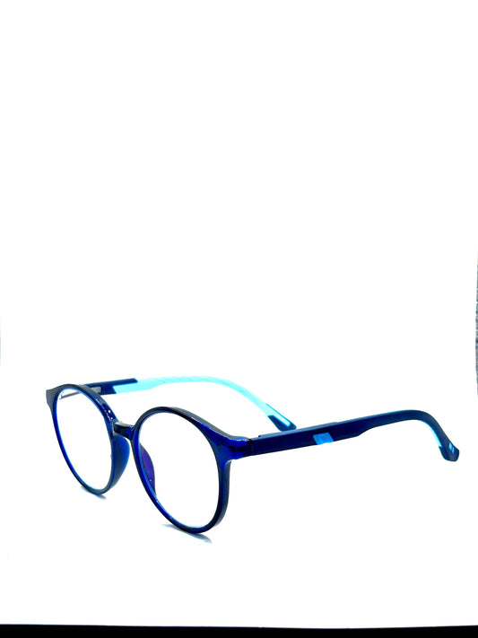 Lightweight TR frame kids computer glasses| Kiddy Power Blue Warrior| Side Angle